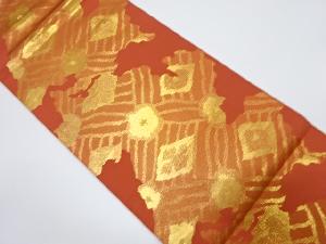 服部織物製 抽象花模様織出し袋帯